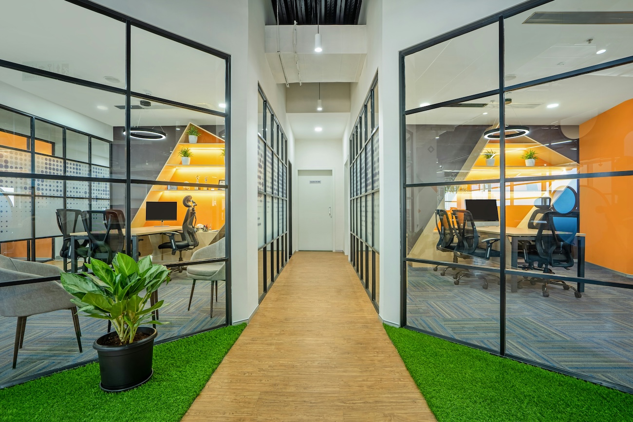green startup founder office
